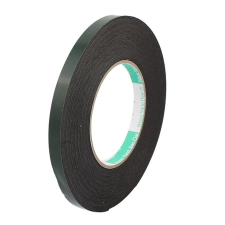 10mm x 10mm Dual Sided Self Adhesive Shockproof Sponge Foam Tape 1M Length Black