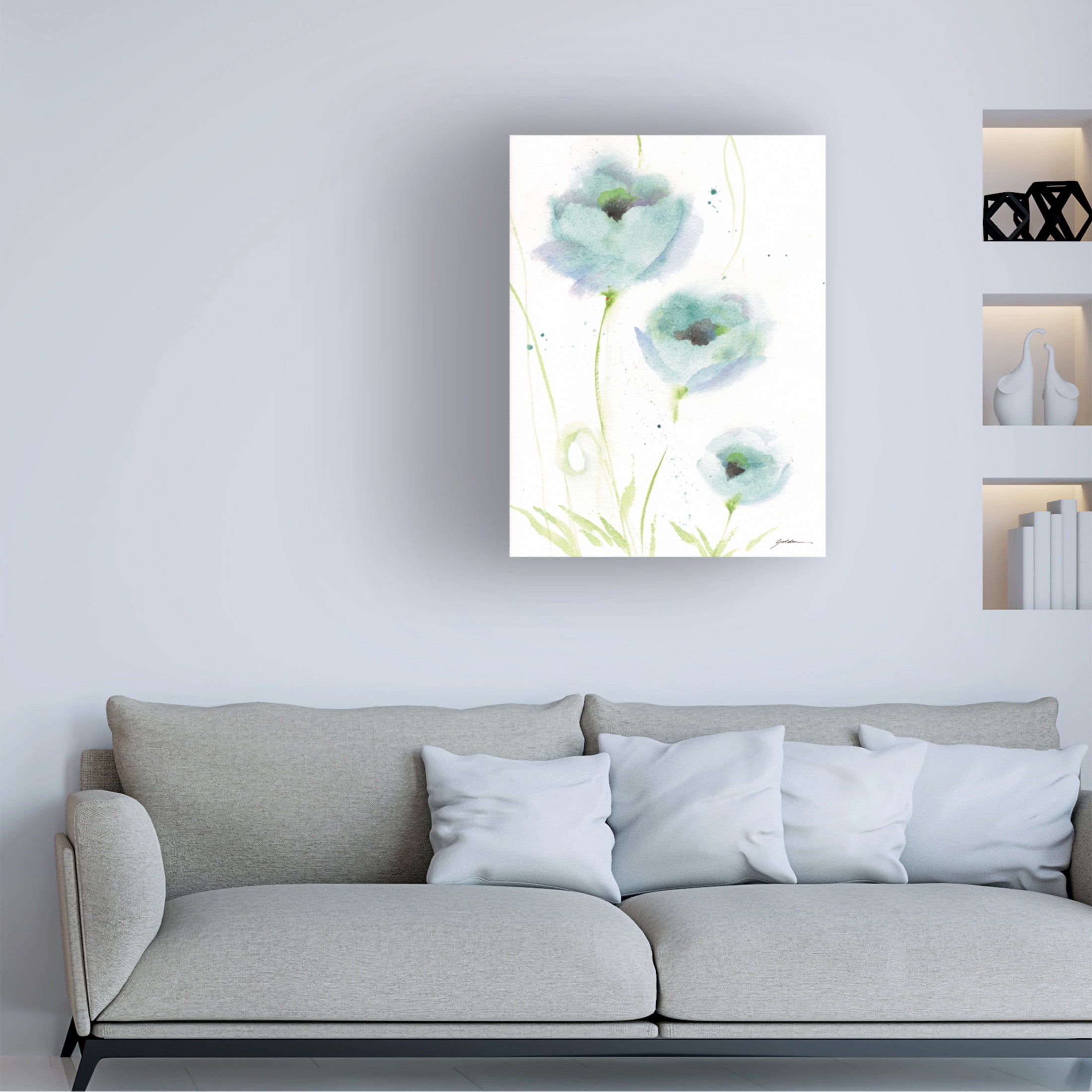 Canvas Wall Art - Sheila Golden 'Blues Happen' Wall Art for Living Room, Bedroom, or Office Décor by Trademark Fine Art - 24 x 32 Inches