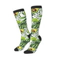 thumbnail image 2 of Haiem Watercolor Green Tropical Socks, Funny Novelty Crazy Design Cotton Socks Sports Socks Knee High Socks For Men, Women,1Pairs - Gift For Working Friends, 2 of 9