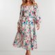 thumbnail image 1 of Vestido Bohemio Informal Con Cuello Cuadrado y Estampado Floral Para Mujer, Con Mangas, Para Uso Diario, Primavera, Verano y Otoño., 1 of 3
