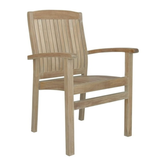 Anderson Teak Sahara Contemporary Teak Stackable Dining Armchair in Natural