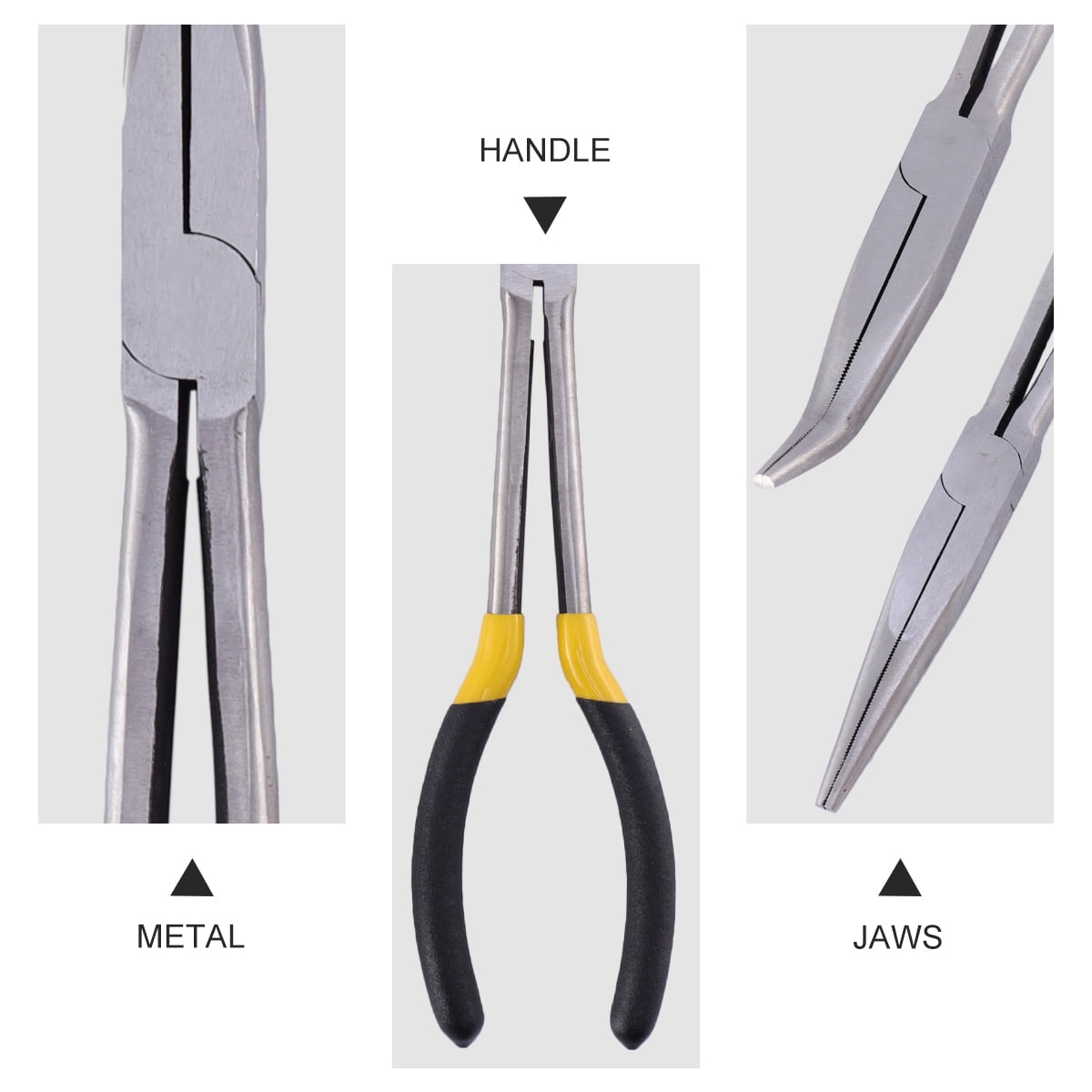 FOMIYES 2Pcs Needle Nose Pliers Set Assorted Color Machined for Strong Grip Lightweight for Home Use