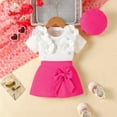 thumbnail image 2 of GXWEA Baby Girl Clothes Summer 12-18 Month Girl Clothes Toddler Baby Girl Outfits Summer Clothes Infant Spring Short Sleeve Shirt Tops Cute Shorts Set, 2 of 9