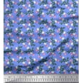 thumbnail image 1 of Soimoi Blue Cotton Cambric Fabric Leaves,Insect & Floral Artistic Printed Fabric 1 Yard 56 Inch Wide, 1 of 3