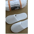 thumbnail image 5 of Chochili 5 Pairs Fabric Packed Non-Slip Disposable Slippers for Hotel Airbnb Spa Wedding Care Guests Adult Men Women Size 10-11, White, 5 of 7