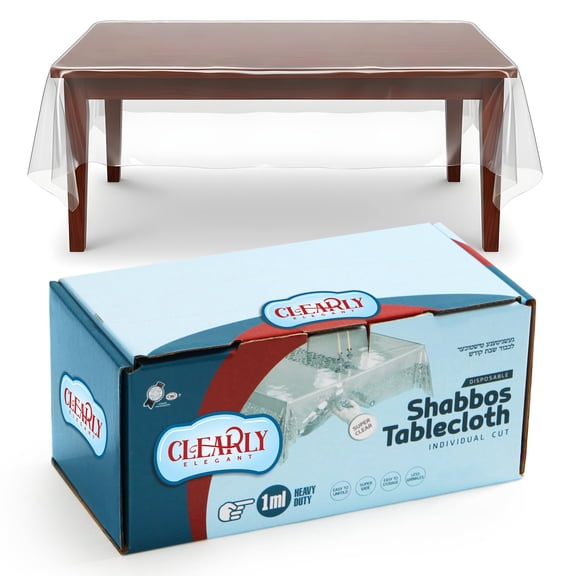 Clearly Elegant Clear Plastic Table Cover, 68"x108" 1 Ml Thick Disposable Table Cloths, Rectangle Tablecloth Plastic for Parties, Birthdays and Holiday Celebrations