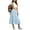 Light Blue, variant on Womens Summer Flowy Boho Maxi Skirt Elastic High Waist A Line Pleated Tiered Trendy Beach Long Skirts with Pockets White XL(XL)