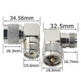 thumbnail image 2 of Uhf Male To Uhf Female Connector So239 Connector Pl259 Right Angle Angled Pl259 Connector Uhf Plug Uhf 90, 2 of 5