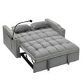 thumbnail image 6 of Joqixon 3 in 1 Convertible Velvet Sofa Bed with Pull Out Coach Bed, Adjustable Backrest, Loveseat Futon Sofa with USB Ports, 2 Cup Holders & Storage Pockets for Bedroom, Living Room, Apartment, Gray, 6 of 8