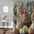 thumbnail image 2 of JEUXUS Durable and Washable Modern Bunny Easter Eggs Rabbit Shower Curtain Multiple Sizes White, 2 of 7