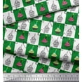 thumbnail image 2 of Soimoi Green Cotton Voile Fabric Candle & Cupcake Party Printed Craft Fabric by the Yard 42 Inch Wide, 2 of 3