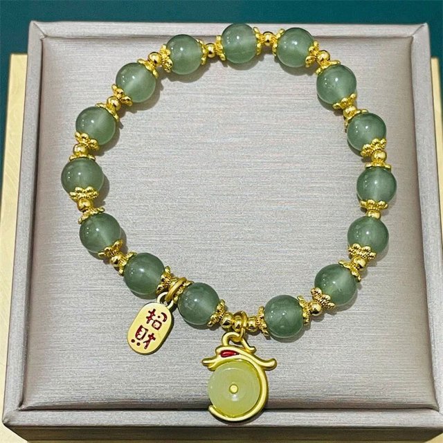 Pulsera de la suerte del Año del Dragón para mujer, brazalete de lujo con cuentas de cristal Rojas, estilo chino, para oración, regalo de Navidad y Año Nuevo, 2024