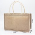 thumbnail image 3 of 2X Bolso de Mano de Arpillera de Yute Bolsas de Comestibles Reutilizables Grandes con Asas Bolso de Compras , L, 3 of 5