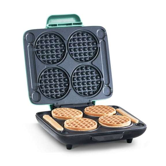 Dash Multi Mini Waffle Maker: Four Mini Waffles, Perfect for Families and Individuals, 4 inch Dual Non-Stick Surfaces with Quick Release & Easy Clean, New