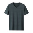 thumbnail image 1 of BOBOGOJP T-Shirts de Mode pour Hommes Manches Courtes Col Rond Tuniques Décontractées Blouse (Vert,m), 1 of 3
