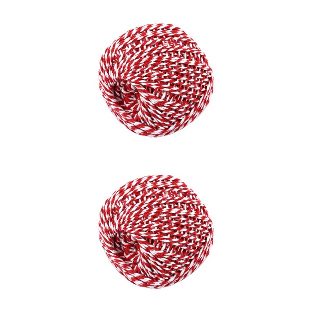 bedienty Cotton Thread Weave Socks Multipurpose Practicing Prop Teaching Tool Sewing Rope Handicraft Knitting Supply DIY Ropes red + white 2Set