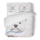 thumbnail image 1 of ABPHQTO Juego de ropa de cama de 3 piezas Color Sketch Closeup Portrait Serious Dog West Highland White Terrier Breed Funda nórdica con 2 fundas de almohada, 1 of 1