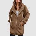 thumbnail image 2 of Vividxx Jackets For Women Plus Size Drawstring Outerwear With Pockets Soft Zip Up Hooded Outerwear Cozy Warm Pullover Fall Outfits 2025, 2 of 7