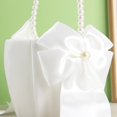 thumbnail image 4 of Cestas para niñas de las flores para bodas, cesta de flores blancas con asa de perla para niñas de las flores, 4 of 4