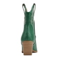 thumbnail image 3 of Soda Women Cowgirl Cowboy Western Stitched Ankle Boots Pointed Toe Short Booties High Top Blazing Green 7, 3 of 4