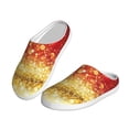 thumbnail image 2 of Lsque Red Gold Glitter Pattern Womens Comfort Cotton on Scuff With Memory Foam and Anti-skid Sole Slipper-44/45, 2 of 7