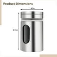 thumbnail image 4 of 4 Pcs Salt and Pepper Shakers, Stainless Steel Kitchen Spice Dispensers with Adjustable Pour Holes, Clear Viewing Window, Mini Spice Jars for Salt, Pepper, Sugar, Cinnamon, 4 of 5