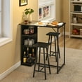thumbnail image 1 of Yeshouse Juego de mesa de bar pequeña de 3 piezas con 3 estantes de almacenamiento y taburetes, mesa de comedor de cocina retro para 2, muebles de apartamento que ahorran espacio, 1 of 7