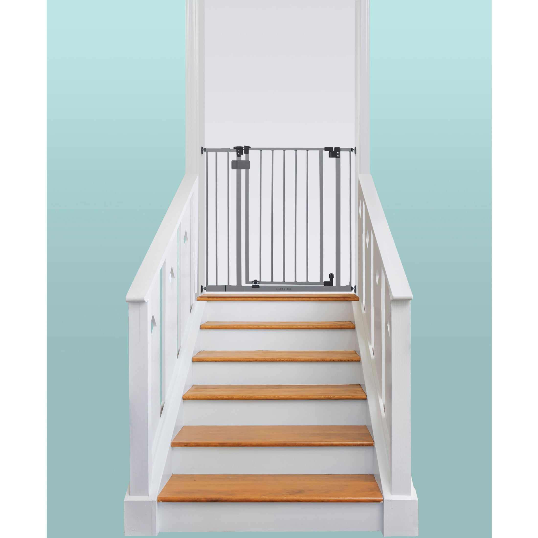 Summer by Ingenuity Central Station Safety Pet and Baby Gate, 28.5 - 52" Wide, 30" Tall - Gray