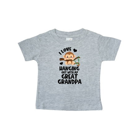 

Inktastic Monkey I Love Hanging out with My Great Grandpa Gift Baby Boy or Baby Girl T-Shirt