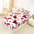 thumbnail image 4 of Homewish Pet Dachshund Twin Sheets,Dog Paws Bedding,White,Heart Balloon Decor,3pcs,1 Fitted Sheet and 1 Pillowcase, 4 of 6