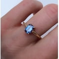 thumbnail image 2 of 925 Silver baguette cut Alexandrite Band Ring Half eternity 14K vermeil band, rose silver ring, unique jewelry,engagement band for her gift for wife, 2 of 2