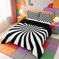 thumbnail image 2 of Erosebridal Abstract Geometric Stripes Queen Comforter Set,Minimalist Striped Comforter Sets Queen,Black Reversible,3pcs,1 Comforter and 2 Pillowcases, 2 of 7