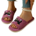 thumbnail image 7 of CYRBOKO Fuzzy Slippers for Women, Badroom Open Toe Warm Comfy Houses Slippers Purple Size 8-9, 7 of 7