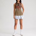 thumbnail image 5 of Women's Golf Shirts Printed Sleeveless Athletic Tank Tops Collared Zip Quick Dry Golf Top for Summer Sports Blue L, 5 of 6