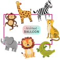 thumbnail image 5 of Globos de aluminio de animales de dinosaurio y León de pie 4D XUQIANG decoración para fiesta de cumpleaños de Safari en la jungla, 5 of 5