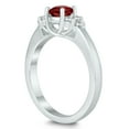 thumbnail image 2 of SZUL Women's 5MM Garnet and Diamond Cynthia Ring in 10K White Gold, 2 of 4