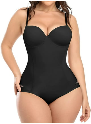Nude Invisible Shapewear for Women Tummy Control Build in Bra Bodysuits  Under Dress Shapewear Body Shaper Bra Backless Sexy Plus Size Seamless  Plunge Strapless tops tanks black N9-Beige at  Women's Clothing