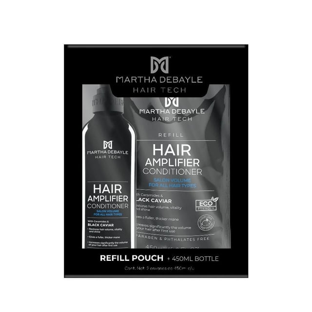Paquete Acondiconador Martha Debayle Amplifier volumen + Refill Acondicionador Amplifier volumen 450 ml c/u