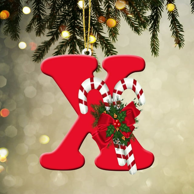 Fiudx Adornos de Letras para Árbol de Navidad, Colgante con 26 Letras Del Alfabeto, Decoración Personalizada Diy, Material Acrílico, Resistente y Ligero, Multiusos, Ideal para El Hogar y La Oficina,