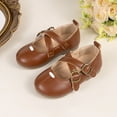 thumbnail image 2 of Mepaouo Girls Mary Jane Shoes Toddler Princess Ballet Flats Leather School Uniform Dress Flower Shoes, 2 of 9