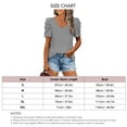 thumbnail image 2 of Camisa de manga corta, mujer, manga corta, cuello en V, manga abullonada, blusa de manga corta, cuello en V, parte superior de la línea, 2 of 4