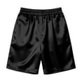 thumbnail image 6 of Bloomae Womens Silk Satin Pajama Short Casual Knee Length Sleep Shorts Summer Button Elastic Waist Lounge Sleep Pj Short with Pockets Soft Lounge Shorts Black XXL, 6 of 7