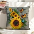 thumbnail image 3 of Sunflower butterflieslinen throw pillowcase decoration pillowcase gifting preferred 24x24 inch cushion cover 4 sets sofa pillowcase sofa bedroom living room car, 3 of 4