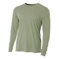 thumbnail image 3 of A4 Mens Adult Cooling Active Performance Crew Neck Long Sleeve T-Shirt , OLIVE , Large, N3165, 3 of 5