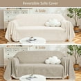 thumbnail image 3 of Dyfun Boho Reversible Loveseat Cover - Pet-Proof Chenille Sofa Protector & Decorative Throw for 2-Cushion Couches, 71"x118", 3 of 7