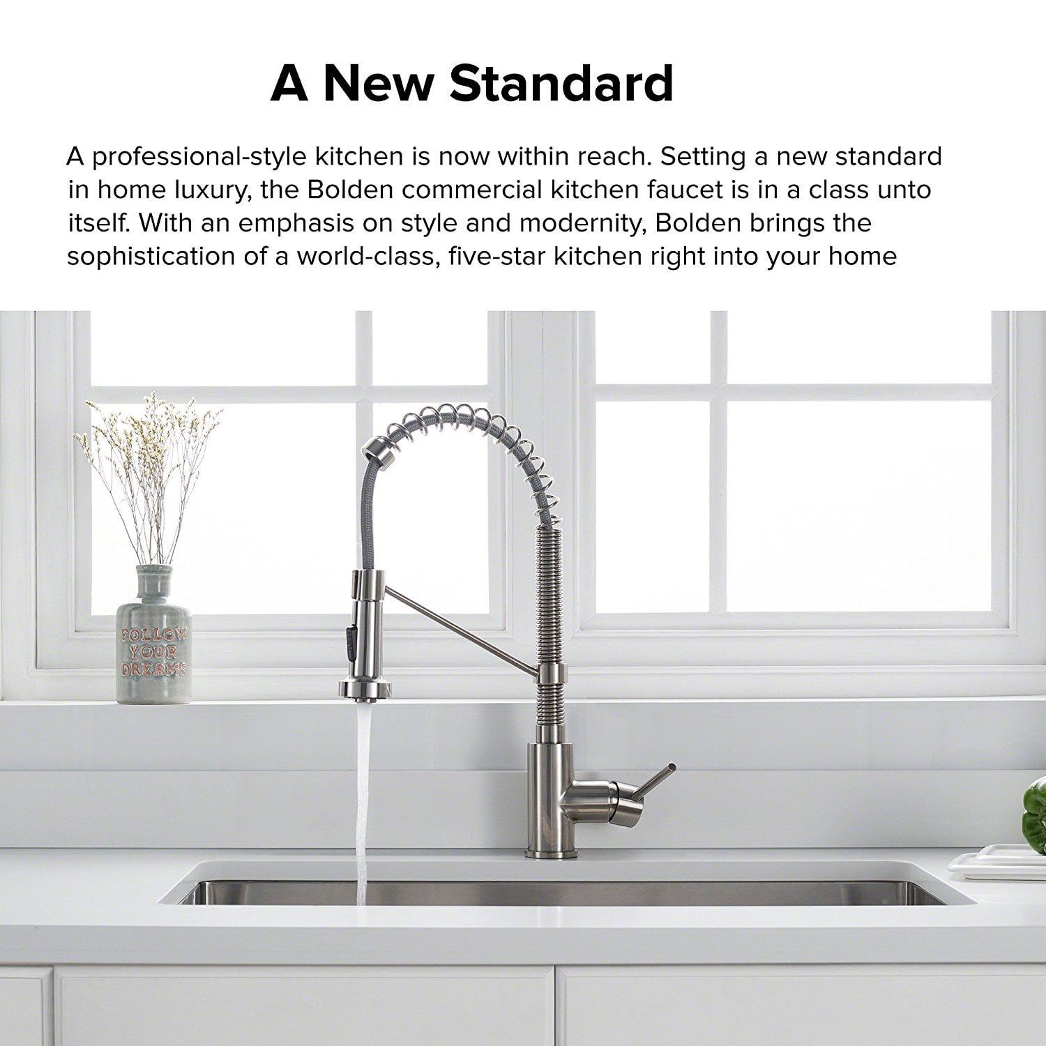 Kraus Bolden 18 Commercial Kitchen Faucet W Pull Down Sprayhead Matte Black
