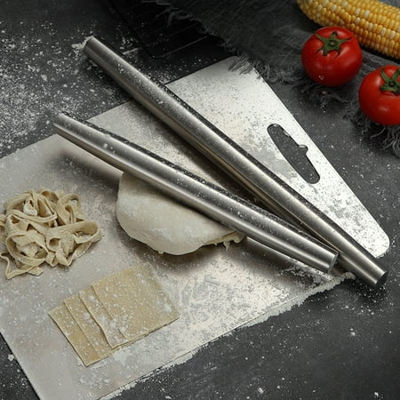 

Dough Rolling Pin Reusable Food Grade Not Sticky Polished Long-lasting Labor-saving Stainless Steel Smooth Surface Making Kitchen Rolling Pin for Kitchen