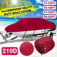 thumbnail image 1 of Waterproof and Sunscreen Heavy Duty Trailerable Boat Cover With Storage Bag Fits V-hull Boats 11-13ft/ 14-16ft/ 17-19ft/ 20-22ft Black/ Red/ Green/ Grey/ Blue, 1 of 10