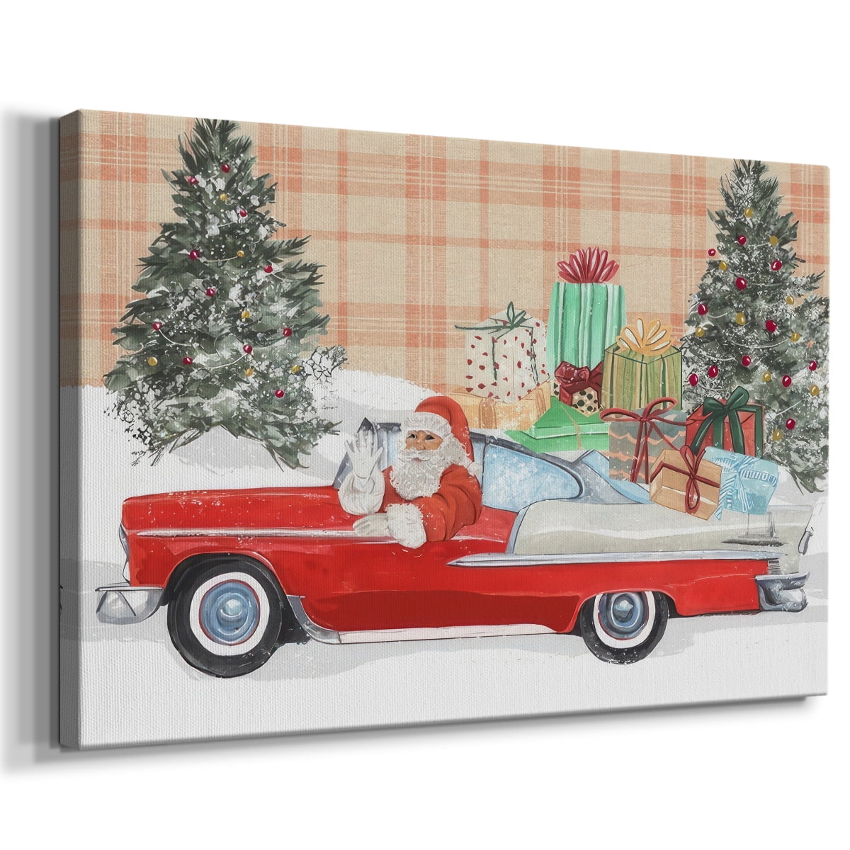 Santa on Wheels Collection A- Gallery Wrapped Canvas
