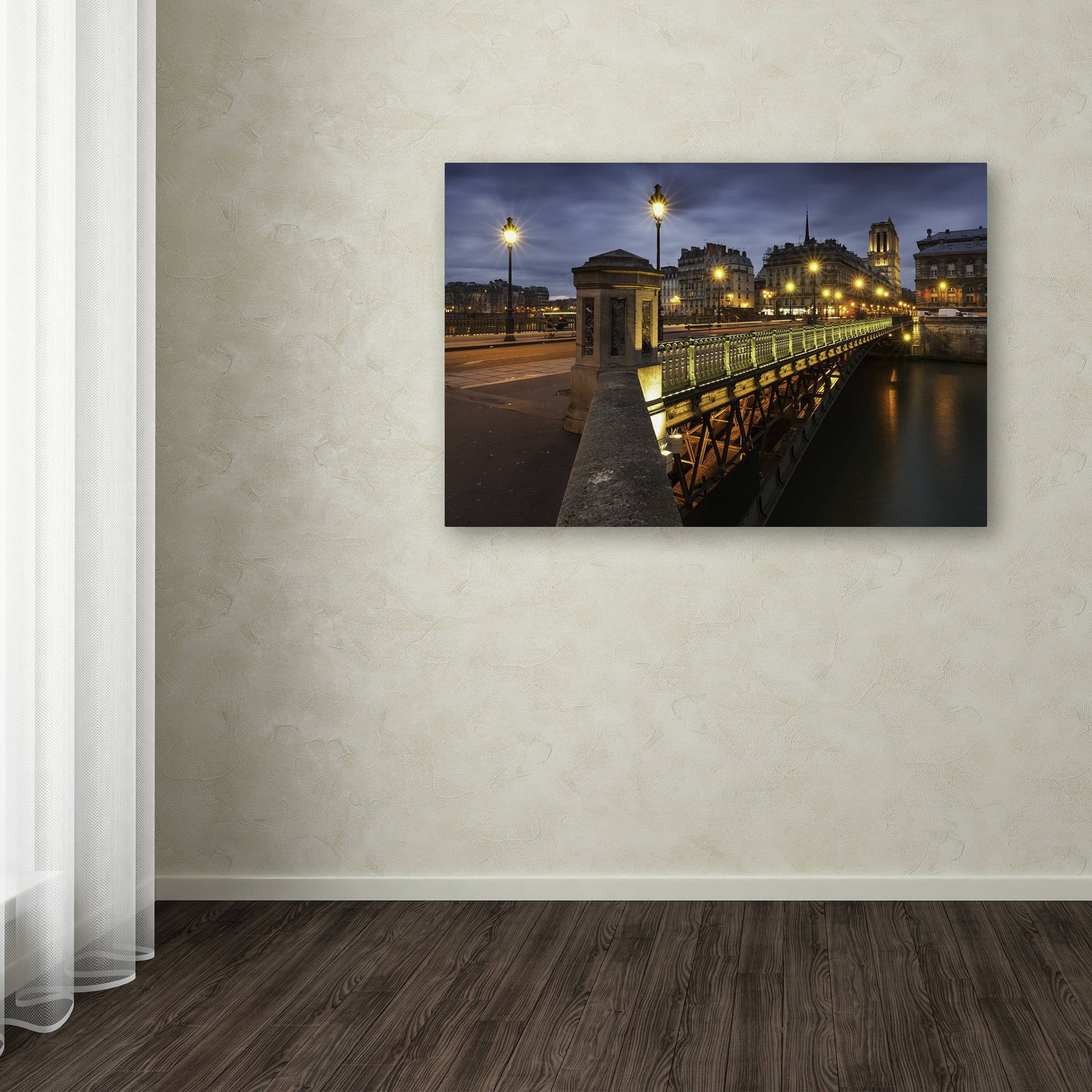 Trademark Fine Art "Bridge of Arcole in Paris" Canvas Art by Mathieu Rivrin